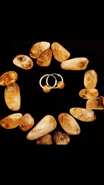 گوشوار نقره دستساز با سنگ سیترین طبیعی🌟💥